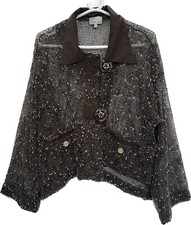 Neslay Brown Fleck Net Sheer