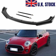 For MINI COOPER R50 R53 R55 R56 Glossy Front Bumper Lip Splitter +2x Strut Rods