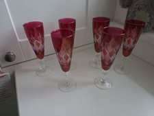 Vintage Cranberry Cut Glass