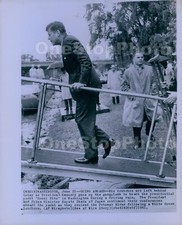1961 President Kennedy Boarding Yacht Honey Fitz in Washington Wire Photo