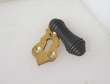 Beehive Wood Brass Keyhole Cover Escutcheon Plate Reeded Wooden Victorian STYLE