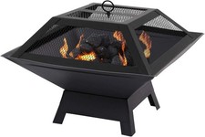 Square fire pit bbq - fire,