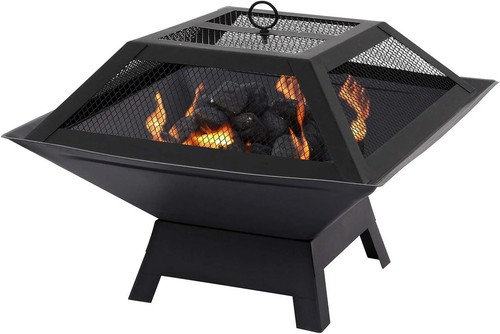 Square fire pit bbq - fire,