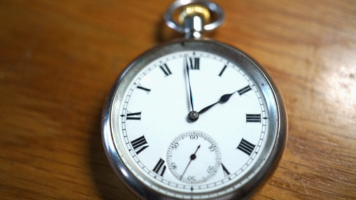 Iwc solid silver - pocket, watch