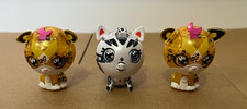 3x Zoobles Figures Secret Partiez Leopard & Zebra Spin Master