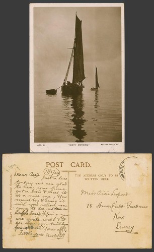 Sailing boats misty - boats, morning