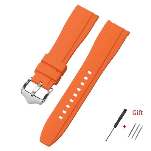 Curved end rubber strap - curved, for
