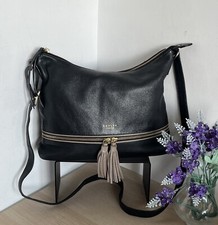 Radley Pickering Black Pebbled Leather Slouch Hobo Grab Shoulder Crossbody Bag