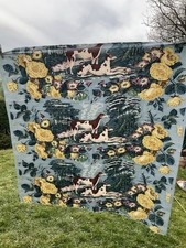 Vintage Lee Joffa ‘whippets’ Chintz Fabric From 1970s Approx 39 1/2” x 41”