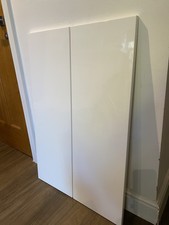 GLOSS WHITE SLAB KITCHEN UNIT DOORS 2 X 300 X 900  STOCK DZ728