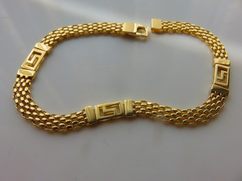 Gold bracelet greek key - gold,