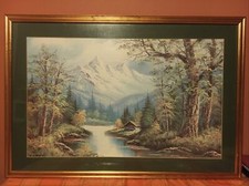 Large framed landscape print - framed,