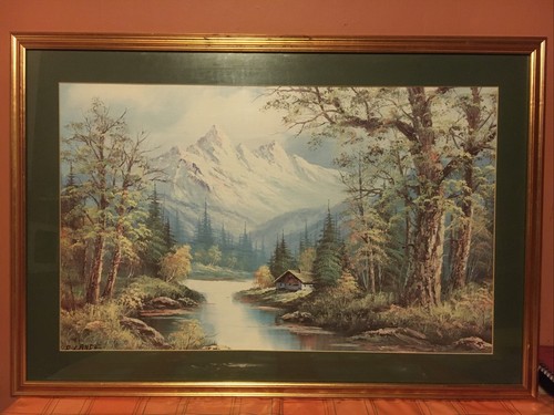 Large framed landscape - framed,