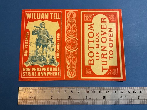 William tell matchbox - tell, label