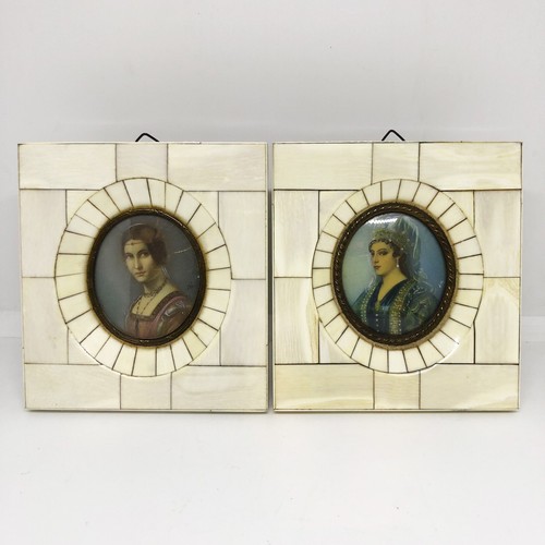 Pair miniature paintings - pair,