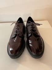 GEOX Respira Mahogany Patent Leather Chunky Lace Up Derby Shoes UK 6.5 BNWOB 