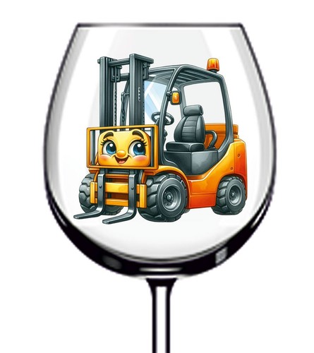 12x colourful forklift truck - colourful,