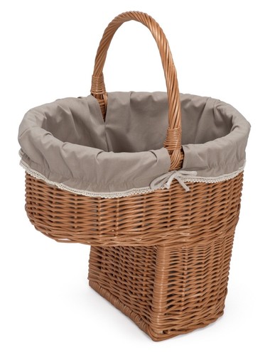 Wicker stair storage basket - wicker,
