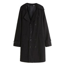 Men's Woolen Trench Coat French Business Overcoat Winter Warm Long Top Coat