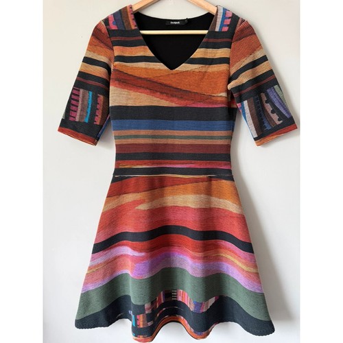 Desigual fit flare striped - n,