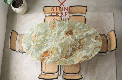 Luxury green onyx stone - onyx, oval