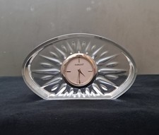 Waterford Crystal. Marquis By Waterford. QUARTZ Clear Crystal Desk Clock Working