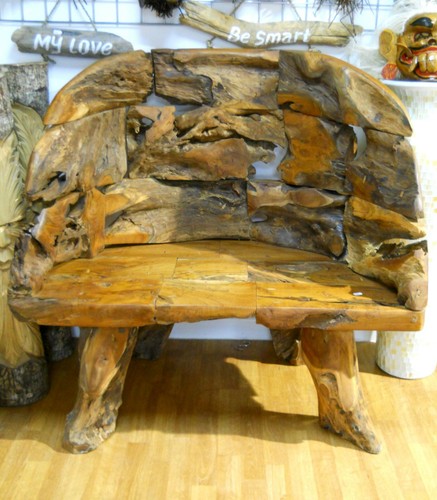 Wooden carving teak wood bench - wooden,