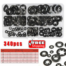 340pcs Internal Tooth Star Lock Push On Locking Washers Speed Clip Fastener Kit