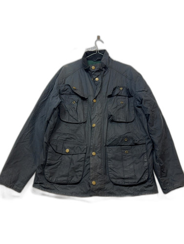 Barbour blue waxed - waxed, cotton