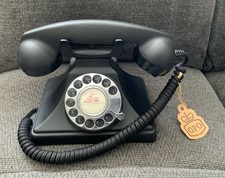 GPO Retro 200 vintage rotary dial telephone (black, modern reproduction)