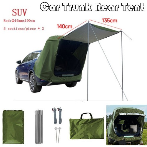 Car trunk rear - rear, tent