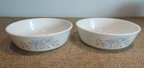 Pyrex blue iris pair 16cm - iris,