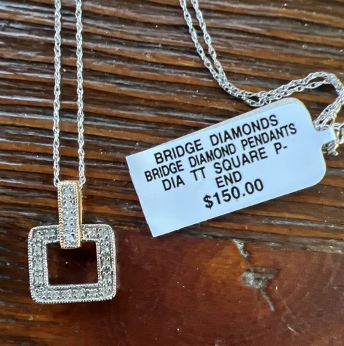 New 14k bridge diamond square - 14k,