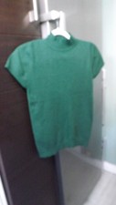 ladies dark green short sleeved  jumper ,size small,everyday wear