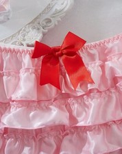 Women pink silky feel satin