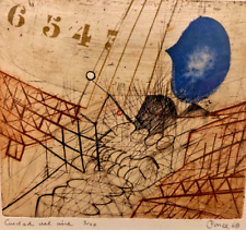 vtg 1968 Michael Ponce de Leon ? PRINT cubist abstract mcm art Fernando Garcia ?