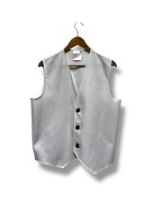 White Fancy Dress Button Up Waistcoat Size EUR 50 - Ex Hire Fancy Dress Costume