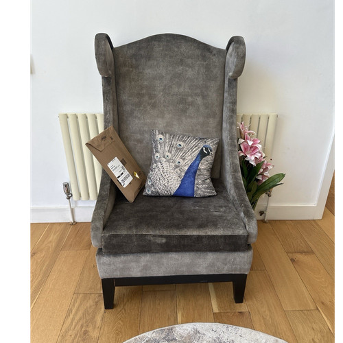 Grey velvet wingback - grey,