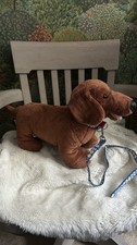 Build A Bear Dachshund Dog, Sausage Dog With Lead Retired.