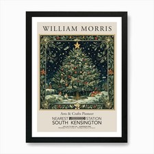 William Morris Prints Christmas Tre Framed Wall Art Poster Canvas Print Picture