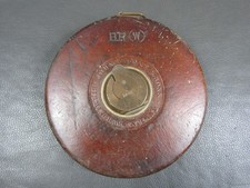 Vintage British Railways 100ft leather tape measure Rigida by John Rabone & Sons