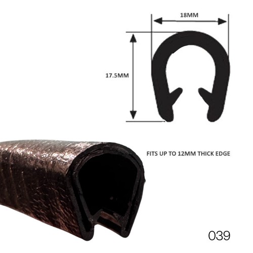 Black pvc channel - black, u