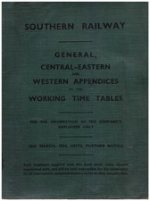 Southern Railway 1934 Central - Eastern & Western Working Timetables