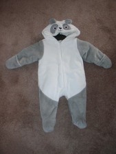BABY BOY GIRLS ALL IN ONE SNOWSUIT WHITE/GREY SIZE 3-6 MONTHS GUC