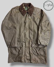 Barbour Gamefair Wax Jacket Size C36 Olive Green Vintage