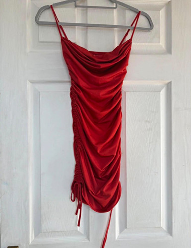 Polly red ruched drawstring - polly,