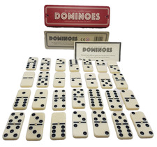 Traditional Parlour Games Dominoes Double Six 28 Piece Set Gift Tin Spinners