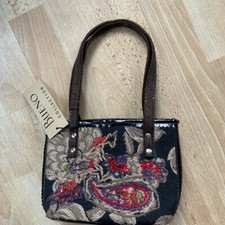 tapestry Mini handbag With Faux Fur Back Bueno Brand