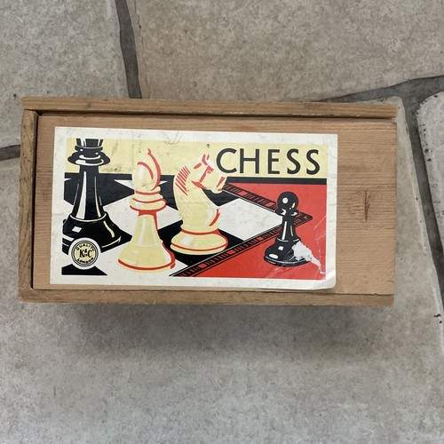 Vintage wooden chess set a - wooden,