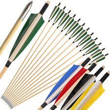 32" Archery Wooden Arrows 5"